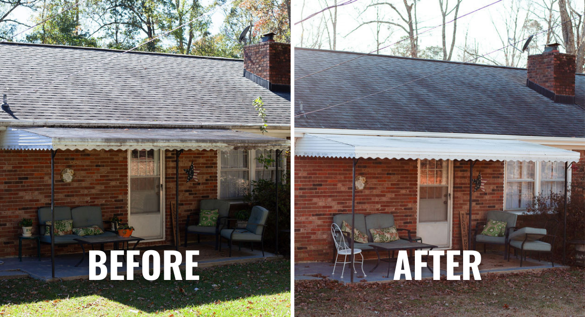 Front Porch Makeover & Awning Cleaning