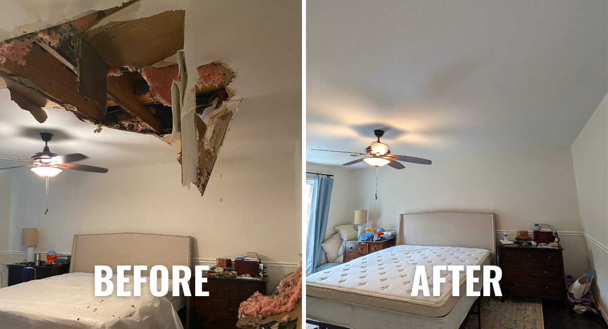 Ceiling Drywall Repair After Major Water Damage